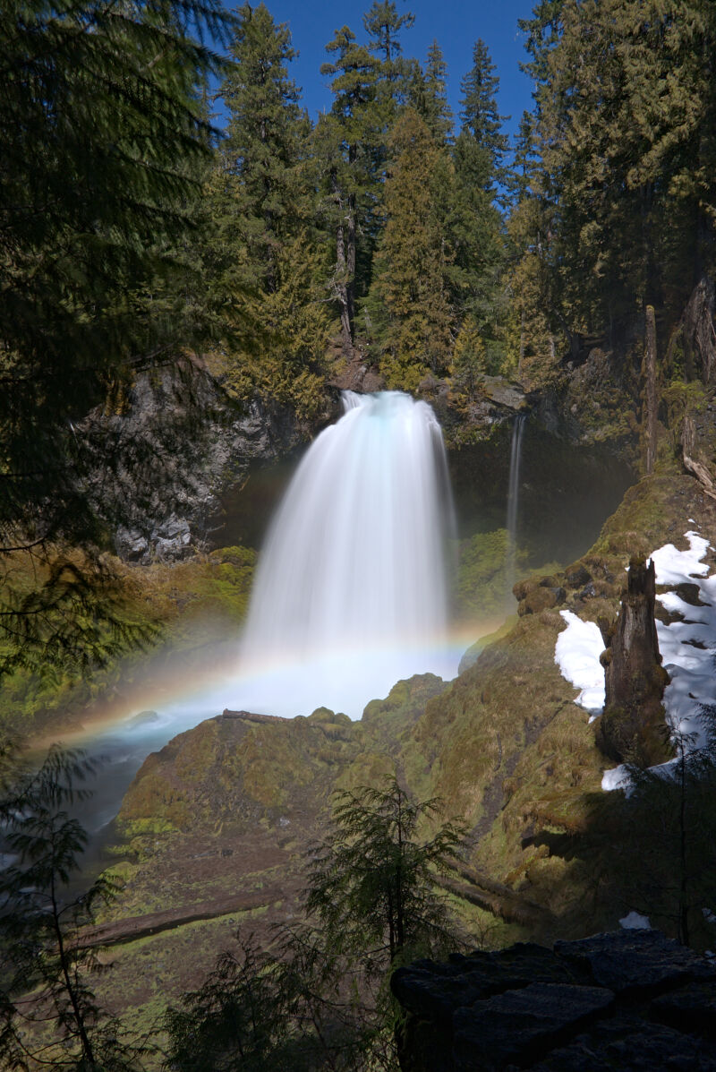 Falls and Trees and a Rainbow
